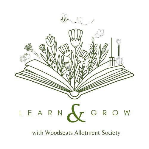 Logo for learn and grow events at woodseats allotment